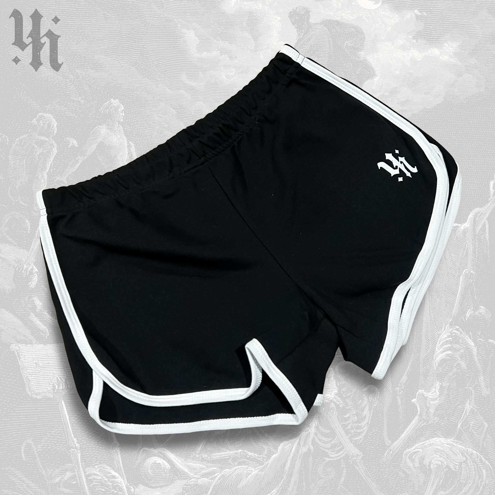 “Pray for Me” Dolphin Shorts - Black/White